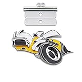 AxleZx Chrome Metal Super Bee Logo Car Front Grille Emblem Premium 3D Auto Power Sport Bumblebee Grill Badge For Challenger Charger (Left,Silver&Yellow)