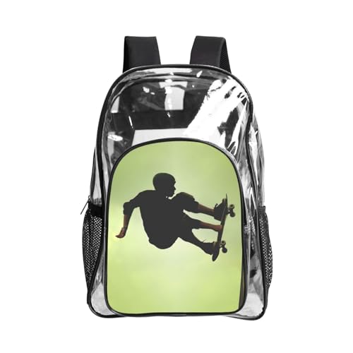 Sac à livres renforcé transparent avec imprimé skateboard stylé