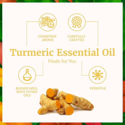 Image of SVA Turmeric Essential Oil 4 Fl Oz - for Diffuser, Skin & Hair Care - Ideal for Massage & DIY Blends - with Dropper
