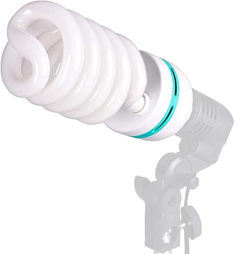 Miniatura 6 de 2 bombillas de 85 W 5500K CFL Roas luz diurna espiral Softbox Kit de iluminación bombilla en enchufe E27E26 para fotografía caja de fotos (135w-2p)