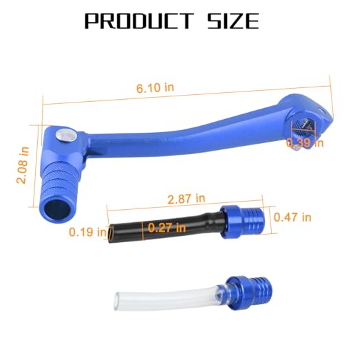 Image of Motorcycle Folding Gear Shifter Shift Lever, Foldable Motorbike Pedal Shifter Replacement Accessories with Tank Cap Vent Hose Tube, Fit for 50cc 70cc 90cc 110cc Pit Dirt Bike Parts (Blue)