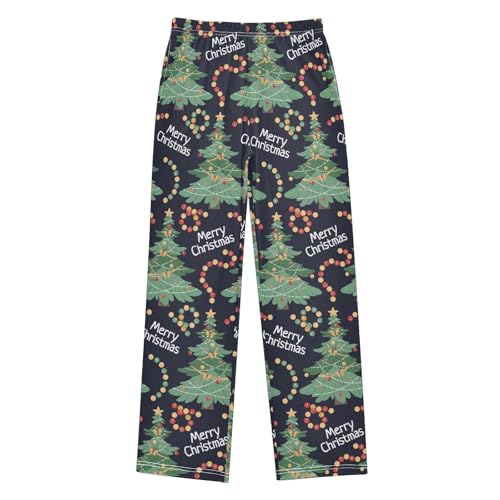 Boys' Pants Merry Christmas Tree Bow Long Bottoms Jogger Pants Elastic Waist Trousers with Pockets S-XL