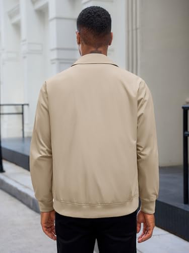 Runcati Mens Lightweight Jackets Button Down Casual Windbreaker Vintage Fall Bomber Jacket with Pockets3