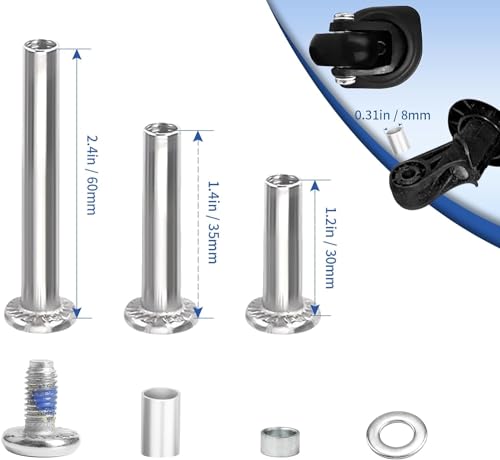 ASUNTOM- Kit de substituição de rodas para malas, rodas de mala de 50 mm com parafusos, eixos e rola