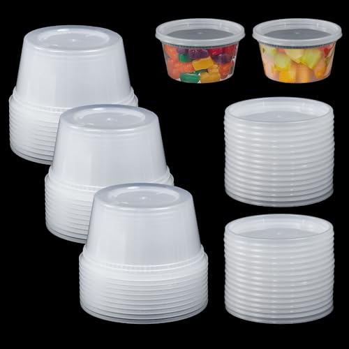 Kleemeiero 30 Pièces Boite Plastique Alimentaire avec Couvercle Reutilisable, 450ml récipients à emporter ronds en transparent Pot de Sauce en Transparent Boîte à Emporter – vue 9
