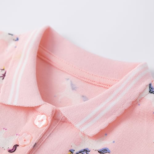 Image of HILEELANG Girls Polo Dress Cotton Short Sleeve Summer Casual School Uniform Dress for Toddler Little Girls 2-8 Years