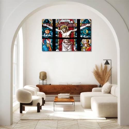 Image of Tamatina Religious Art Canvas Painting|Jesus Crucifixion|Size-13X9 Inches.j393