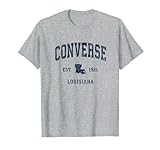 Vintage Converse Louisiana Shirt mit coolem Old School Sport Logo macht ein tolles Reise-Souvenir & Geschenk. Auch erhältlich für Herren, Damen und Kinder T-Shirts, langärmlige T-Shirts, Hoodies und Sweatshirts. Klicken Sie auf den Link der Marke oben, um mehr Stile zu sehen.