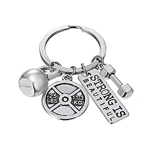 Preisvergleich Produktbild Balai Hantel Schlüsselanhänger, Mode Mann Schmuck Charme Übung Gym Anhänger Schlüsselanhänger für Schlüsselanhänger Sport Charm Zubehör Geschenke 3 Modelle