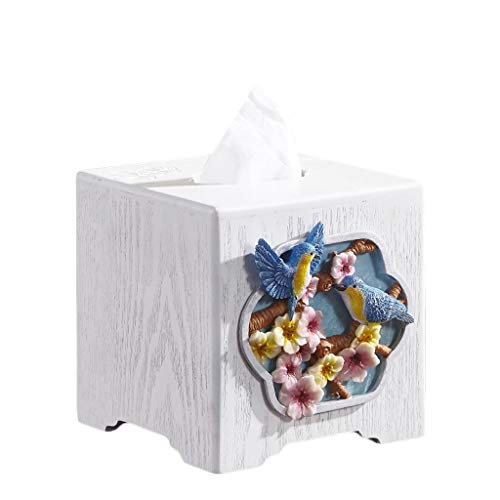 Preisvergleich Produktbild Quadrat-Papier-Gesichtsgewebekasten-A... für Badezimmer-Eitelkeit Countertops, Schlafzimmer-Aufbereiter, Nachtstände, Schreibtische und Tabellen - hölzern, 14 × 14 × 14cm (Farbe : Weiß)