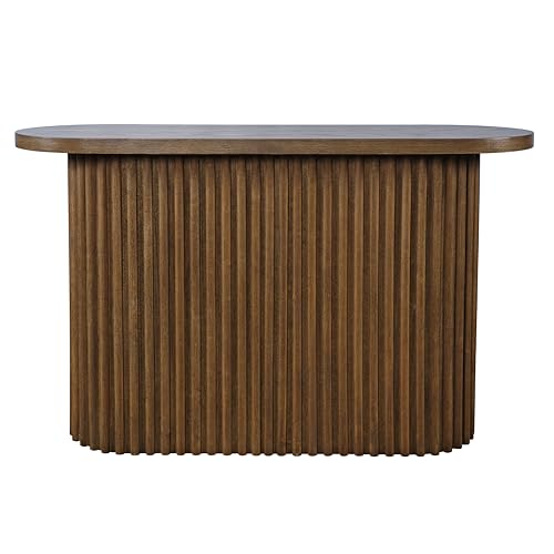 Jofran Auden Oval Mid-Century Modern Fluted Pedestal Base