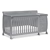 Davinci Kalani 4-in-1 Convertible Baby Crib & Changing Table Combo - GREENGUARD Gold Certified - Toddler Bed, Daybed, Full-Size Bed Conversion - 4 Adjustable Mattress Heights - Gray