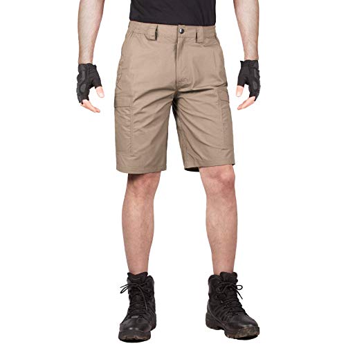 FREE SOLDIER Men's Tactical Cargo Shorts Relaxed Fit Water Resistant Work Hiking Shorts(Classic Brown 38W x 10L)