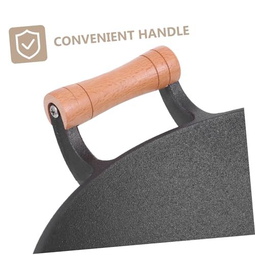 Wok de hierro fundido grueso con mango de madera antiadherente miniatura 7