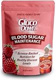 GLUCODOWN, Delicious Raspberry Tea Mix, Patent Pending Dietary Fiber Formula for Maintenance of Healthy Blood Sugar & Cholesterol, 45 Servings.
