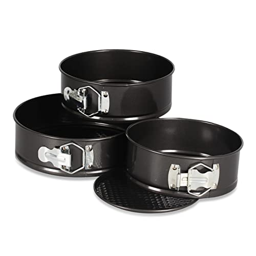 Conjunto 3 Formas de Fundo Removível Assadeira Antiaderente Redonda Para Bolo Doce Torta Confeitaria