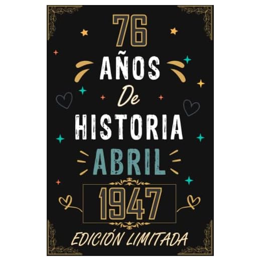 CUADERNO, 76 AÑOS DE HISTORIA ABRIL 1947 EDICIÓN LIMITADA: Regalo de 76 cumpleaños para mujeres y hombres, ideas de 76 cumpleaños... un cumpleaños... ... regalo de 76 cumpleaños para él/ella.