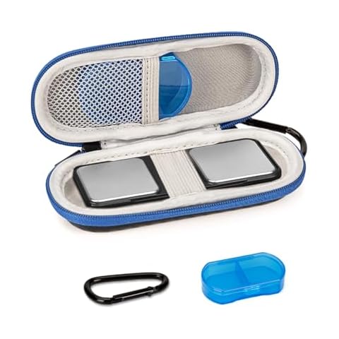 Bjabtan Case Compatible with Kardiamobile EKG Monitor, Case for Compatible Kardiamobile EKG Heart Monitor with Pill Box, Hard Travel Stroage for KardiaMobile 6L, Pill Box and Carabiner Clip Cover