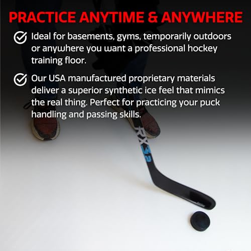 Big Floors Dryland Practice Hockey Interlocking Tile Kit, Training Aid for Stickhandling, Shooting, Passing and More - Single Tile (18