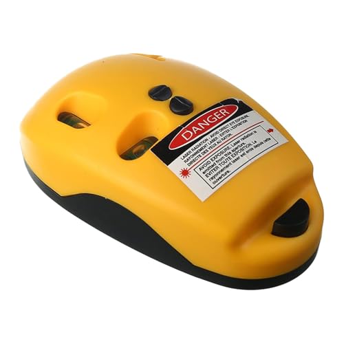 Hegebeck orange laser line level cube on a workbench — proving the pocket-cube form factor