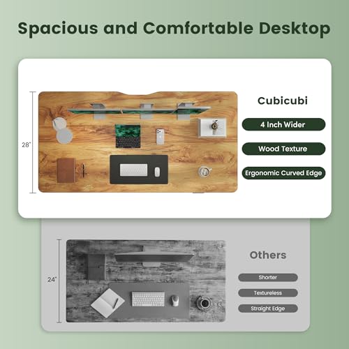 Image of Cubiker Computer Desk, Home Office Writing Study Desk, Modern Simple Style Laptop Table with Storage Bag (39.4 inch, Natural)