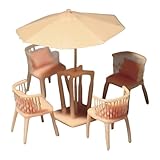 Dimensions : la hauteur de la table mesure 13,7 mm (1,37 cm), la hauteur de la chaise est de 12,3 mm, dimensionnée pour des configurations de précision micro.