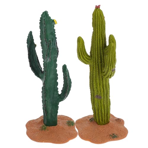 GARVALON Cactus per Pulire Necessità Annaffiatura Facile di senza Artificiale Realistico 2 in Pvc Verde Decorazioni