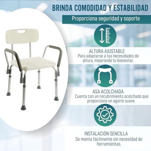 Variante de OrtoPrime Silla Ducha Respaldo Extraíble 6 Alturas