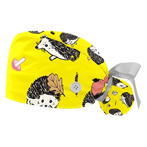 Chapeaux bouffants JDEZ en tissu imprimé avec bandeau absorbant réglable