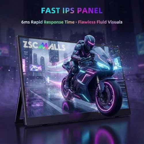 ZSCMALLS 23.8-inch 2K QHD 90HZ 100% sRGB Portable Monitor USB-C HDMI Travel Monitor, Suitable for laptops MacBook PS5 Xbox, VESA installable, with Speakers, Built-in Stand by ZSCMALLS - Used condition - Image 9