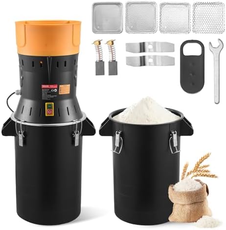 VEVOR Elektrische Getreidemühle 25 L, Gewürzmühle 600 W, Gewürzmühle mit verzinkten & scharfen Klingen, Pulverisiermaschine für Trockenes Getreide Gewürze Müsli Kaffee Mais 390x320