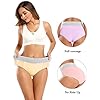 POKARLA-Womens-High-Waisted-Cotton-Underwear-Soft-Breathable-Panties-Stretch-Briefs-Regular-Plus-Size-5-Pack POKARLA Womens Cotton Underwear High Waist Full Coverage Briefs Soft Breathable Postpartum Panties Stretch Underpants Regular & Plus Size