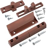 AERZETIX - Zubehörset zur Montage eines Insektenschutzrahmens 3 Scharnieren, 3 Griffen, 3 Riegeln aus Kunststoff braun + 30 selbstbohrenden Schrauben Ø3,9x22 mm, Ø3,9x13 mm, Ø3,9x16 mm