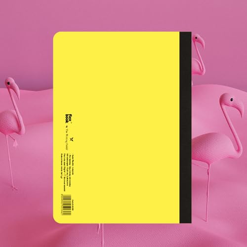 Image of flexbook Smartbook Notebook Ruled Yellow| A4 | 21x29cm | 160 pages | 70gsm Fabriano Ivory Paper | Colorful Eco Paper Cover | with Dark Blue linen spine