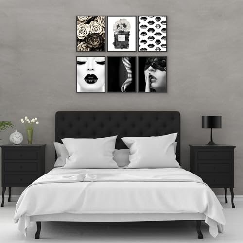Fashion Wall Art Prints Black and White Posters Modern Bathroom Decor Premium Women Perfume Flower Backbody Prints Pictures for Home Bedroom Room Decor (11"x14" UNFRAMED) by HoozGee - Used condition - Image 2