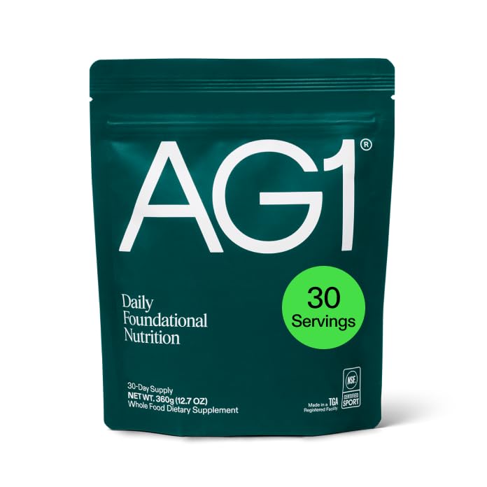 AG1 Greens Powder Refill Pouch – 75 Vitamins, Multivitamin & Probiotic | Gut Health Support | Vegan, Keto