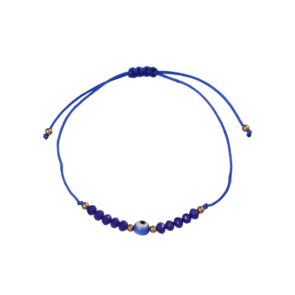 VIE Evil Eye Artificial Crystal Bracelet (Blue)