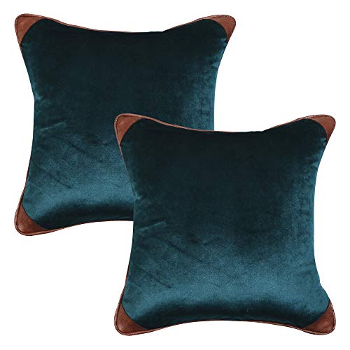 Image of Cazimo Velvet Cushion Covers for Bed, Sofa and Couch - 16 * 16 inches | Ideal for Living Room | Set of 2, Black
