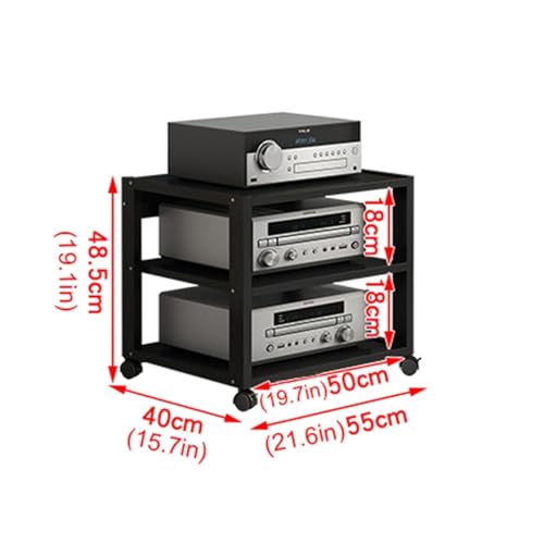 Mueble multimedia esquinero de madera con estantes para audio y video 3
