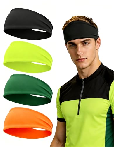 Image of Headbands for Men & Women, Sweat Headband Non-Slip Sweatband Sports Running Cycling Yoga Basketball Workout Football Training