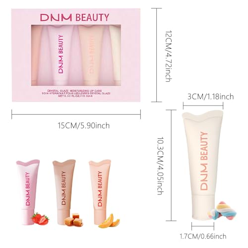 Image of 4Pcs Tinted Lip Serum Melting Lip Balm, Hydrating Tinted Lip Balm For A Glossy Finish & Soft, Nourished Lips with Plumping Polypeptides, Supple Lips, Vegan & Cruelty-Free (A05#01+02+03+04)