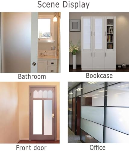 Image of WISDOM Frosted Window Glass Film 12x40 Static Cling Window Glass Sticker