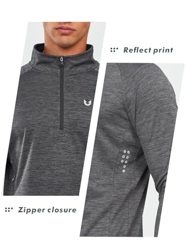 Image of NORTHYARD Men's Quarter Zip Pullover Athletic Running Shirt Long Sleeve