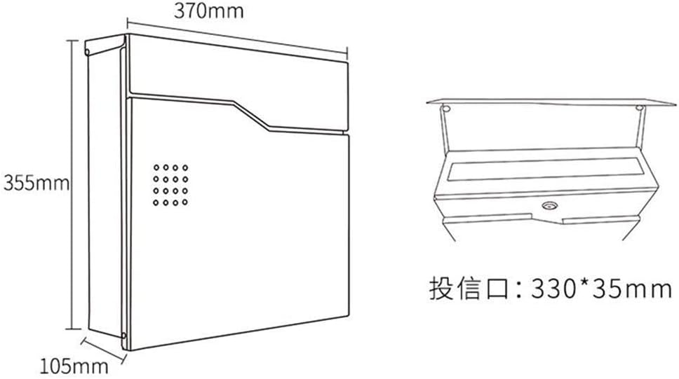 HBJWOV Stainless Steel Mailboxes with Sturdy Key Lock, Wall Mounted Waterproof Mail Box with Transparent Cover,