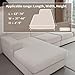 OHSIO Couch Cushion Covers for Sectional Sofa, Stretch Soft Sofa Slipcovers Washable Wear-Resistant Universal Furniture Protector for Living Room(1 Piece Chaise Cover, Ivory)
