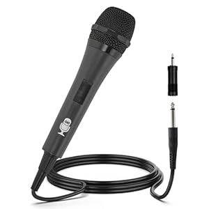 Singing Machine Wired Microphone for Karaoke, (Black) – Unidirectional Dynamic Vocal Microphone – Plug-in Microphone for Karaoke Machine, AMP, & Speaker – Mic for Singing, Public Speaking, & Parties
