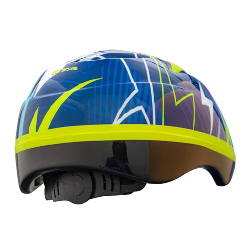 Capacete Infantil Bike Mtb Patins Skate Criança Regulagem Energy 52-56 Azul/Amarelo