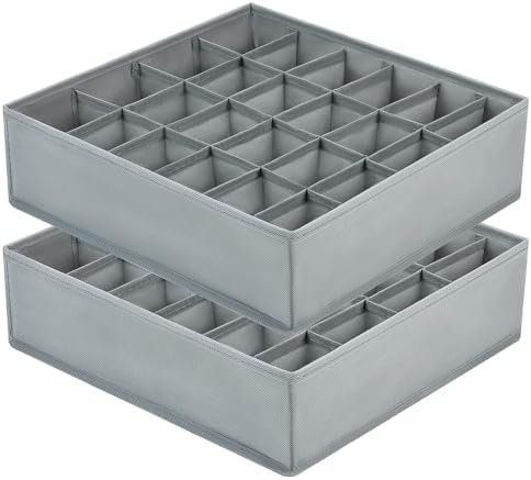 DIMJ Drawer Organizer, 24 Cells Foldable Underwear Organizer, Non...