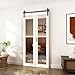 JUBEST Bifold Barn Doors Mirror Closet Door, Bi Fold Sliding Barn Door with Hardware Kit, 40