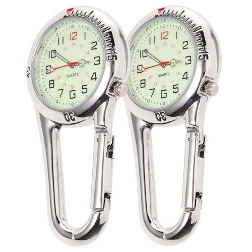 Montre mousqueton fluorescente en acier inoxydable antichoc pour la randonnée